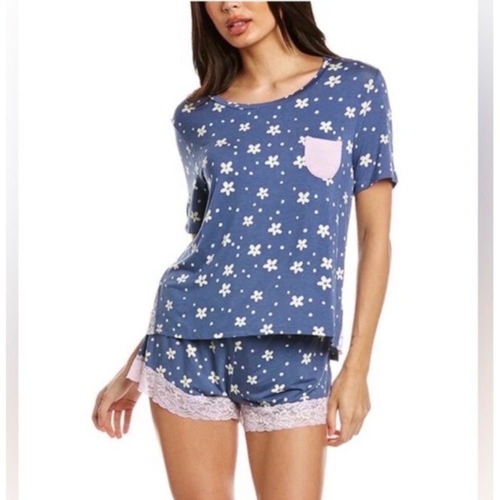 NEW Nordstrom Honeydew Something Sweet Shortie Pajama Set‎ Night Floral Small